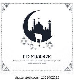 EID AL ADHA MUBARAK-Post mit islamischem Hintergrund