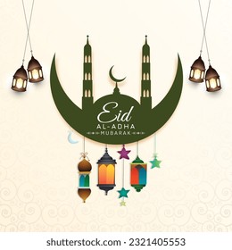 Plantilla de publicación de Eid al Adha Mubarak . Celebrar el Festival Islámico