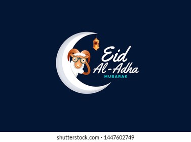 Eid Al Adha Mubarak With Sheep Looking Through Binoculars