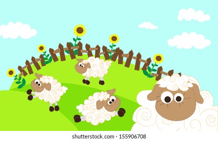 Eid al adha mubarak with sheeps