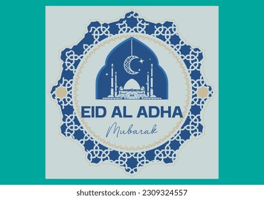 eid al adha Mubarak social media Instagram post design	
