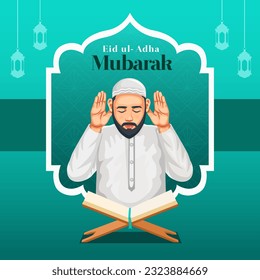 Eid al adha mubarak social media banner template design.