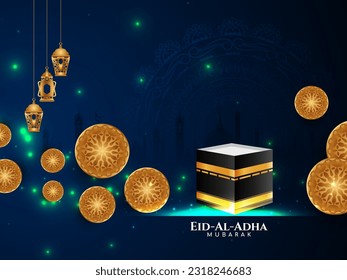 Eid al adha mubarak traditional Islamic festival greeting card vector