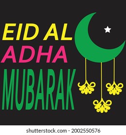 Eid al adha mubarak typography t-shirt design