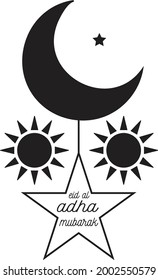 Eid al adha mubarak typography t-shirt design