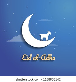 Eid al Adha Mubarak vector. Celebration of Muslim holiday.