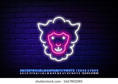 Eid Al Adha Mubarak Vector illustration for the celebration of Muslim community festival. Neon Style, Eid al-Adha. the sacrifice a ram, trendy modern graphic design decoration kurban bayrami