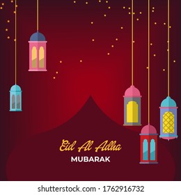 Eid Al Adha Mubarak Vector Card Design