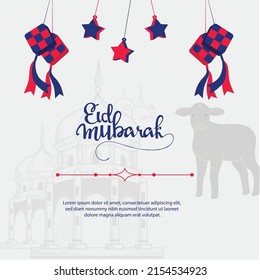 Eid al Adha Mubarak in vector illustration