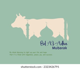 Ilustración vectorial de Eid Al Adha Mubarak. Felices antecedentes de Al Adha.