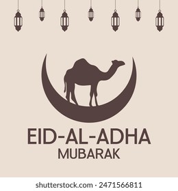 Eid Al Adha Mubarak vector design. Editable eps file.