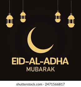 Eid Al Adha Mubarak Vektorgrafik Design. Bearbeitbare EPS-Datei.