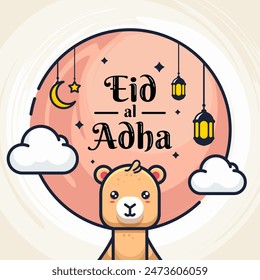 Eid al Adha Mubarak vector with Camel