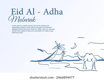 eid al Adha Mubarak, welcome desert camel festival, white background, wallpaper, social media