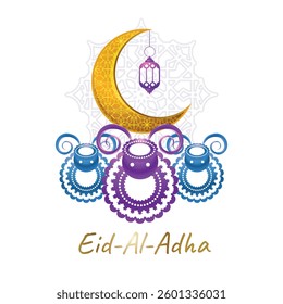 Eid Al Adha Muslim festival, vector illustration