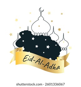 Eid Al Adha Muslim festival, vector frame