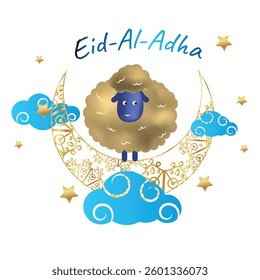 Eid Al Adha Muslim festival, vector illustration