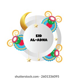 Eid Al Adha Muslim festival, vector frame