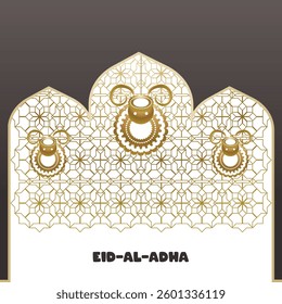 Eid Al Adha Muslim festival, vector frame