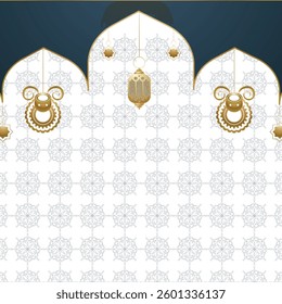 Eid Al Adha Muslim festival, vector frame
