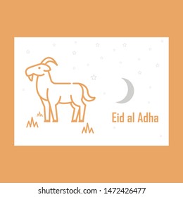 Eid al adha poster design vector. Happy qurban mubarak. Islamic arabic muslim greeting illustration design.
