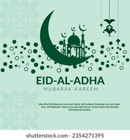 eid al adha poster design. muslim traditional eid poster design.