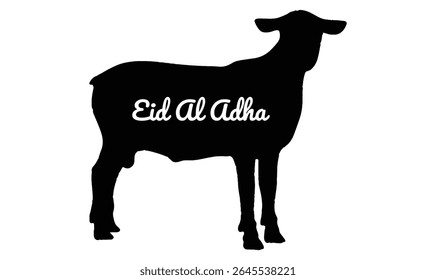 Eid Al Adha Silhouette Sheep Black Vector Islamic Festival Design
