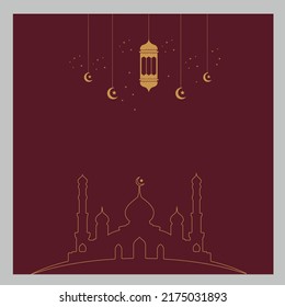Eid Al Adha Social Media Creative Background Design with editable vector