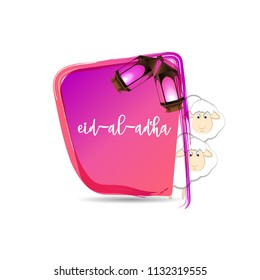 eid al adha template design and illustration with copyspace for your text and wishes.  Islamic Festival of Sacrifice, Eid-Al-Adha celebration.
