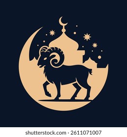 Eid Al Adha Template. Eid Al Adha Mubarak Template. Muslim, Vector illustration.