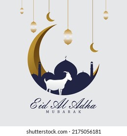 Eid al adha template vector imageMinimalist Eid al Adha Background Free Vector