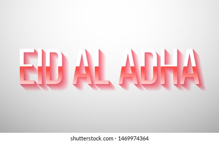 Eid Al Adha text  with intricate typography for the celebration of Eid festival.