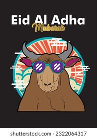 Eid al adha vector with animal farm character