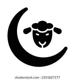 Eid Al Adha Vector Glyph Icon For Personal And Commercial Use.

