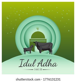 eid al adha vector,  greeting card/background  islamic