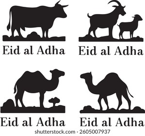 Eid al adha vector icon set