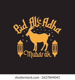 Eid Al Adha wish invitation Greetings Label Design 