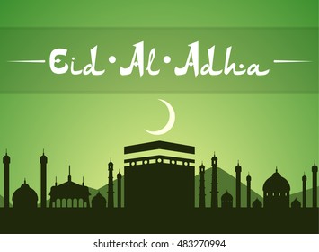Eid Al Adhra holiday vector icon. Islamic religious holidays.