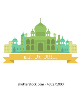 Eid Al Adhra holiday vector icon. Islamic religious holidays.
