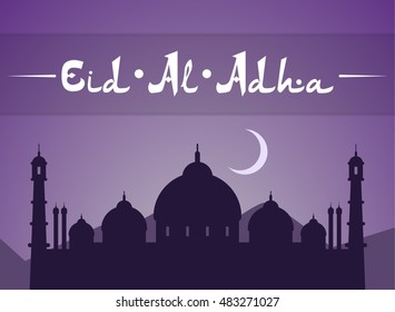 Eid Al Adhra holiday vector icon. Islamic religious holidays.
