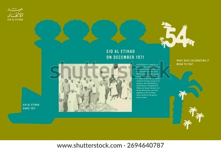 Eid Al Etihad Visual Language – Outline and Fill Artworks Reflecting the Spirit of the UAE