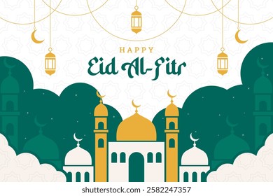 Eid al fitr flat design background