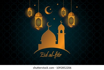 Eid al fitr with gold concept