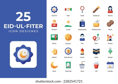 Eid al Fitr icons, Related Objects and Elements. Vector Illustration Collection. creative Icons Set. stock illustration.