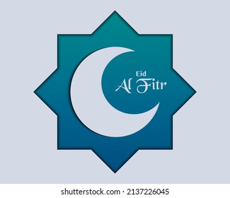 Eid Al Fitr Illustration With Crescent