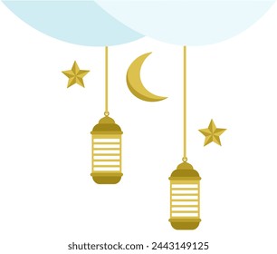 Eid Al Fitr Lantern Background
