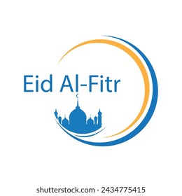 eid al fitr logo and symbol illustration design