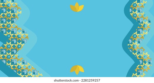 Eid Al Fitr mubarak Background with copy space and Ornamental pattern ,abic pattern style of islamic, suitable for greeting card,banner, wallpaper for Ramadan Kareem or happy Eid Al Fitr mubarak