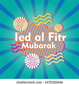 eid al fitr mubarak has mean muslim event, beautiful greeting card background or banner with candy blue theme. design illustration
