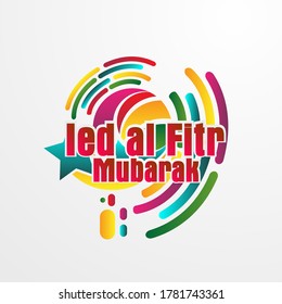 Eid al fitr mubarak is mean muslim event, beautiful greeting card background or banner with star theme. vector illustration